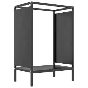 Outsunny Range bûche interieur porte bûche de cheminée support de bois de chauffage pour intérieur extérieur 44x28x65 cm noir