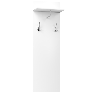 HOMCOM Porte-manteau mural meuble d'entrée avec étagère, 2 crochets et barre en aluminium, pour entrée, couloir, chambre