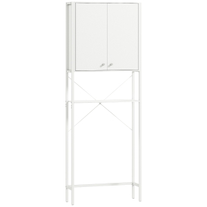HOMCOM Mobilier pentru Baie Deasupra WC-ului cu Dulap și Raft, Alb