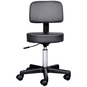 HOMCOM rolkruk cosmetische kruk draaibare kruk professionele salonwerkkruk kruk