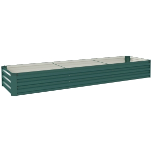 Outsunny Hoogbed staal, plantenbak met open bodem tuinkas tuinbed 240 x 60 x 30 cm voor tuin balkon