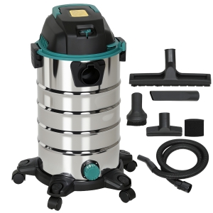 HOMCOM Bidone Aspiratutto 3 in 1 da 1400W, Aspirasolidi, Liquidi e Soffiatore, Capacità 18L, Triplo Filtro e Accessori