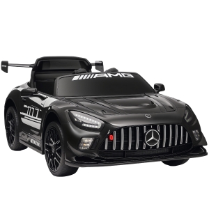 AIYAPLAY Carro Elétrico para Crianças Mercedes-AMG GT3 Evo12V com Controlo Remoto 2,4G e Motor Duplo 115x66x44 cm Preto