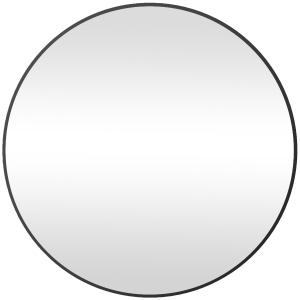 HOMCOM Espelho Redondo para Casa de Banho Moldura em Metal Fácil de Instalar para Quarto Sala Entrada Ø 70x2,5 cm Preto