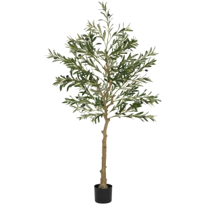 HOMCOM Olivier artificiel 150 cm plante artificielle intérieur, fausse plante décoration pour maison, bureau, salon, chambre
