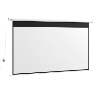 HOMCOM Telo per Proiettore 120" 16:9 Motorizzato con Telecomando, Fissaggio a Muro e Soffitto, Bianco