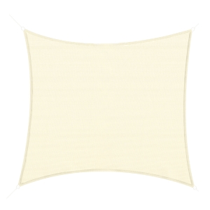 Outsunny Voile d'ombrage rectangulaire 3 x 3 m polyéthylène Haute densité Protection UV Avec sac de rangement - Coloris crème