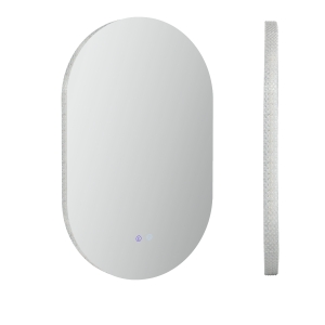 kleankin Espejo de Baño con Luces LED 81x51 cm Espejo de Pared con 3 Colores Interruptor Táctil Función de Desempañado Plata