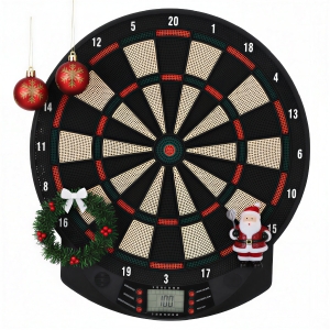 HOMCOM Cible jeu de fléchettes électronique 26 Jeu principals et 185 jeux variations cibles électroniques pour 8 joueurs 30 flechette pointe affichage LCD haut-parleur noir