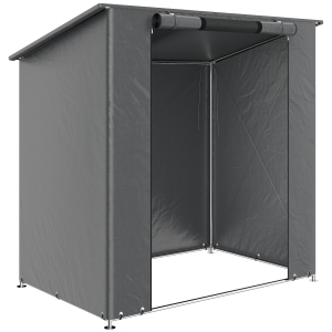 Outsunny Tenda de garagem 1,9x1,2 m Impermeável Tenda de garagem com porta enrolável com zíper janela de ventilação cinza escuro