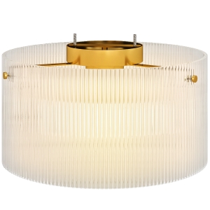 HOMCOM Clear Ceiling Light Fixture, Minimalist Semi Flush Mount Modern LED Ceiling Lamp for Living Room, Hallway, Dining Room, Kitchen