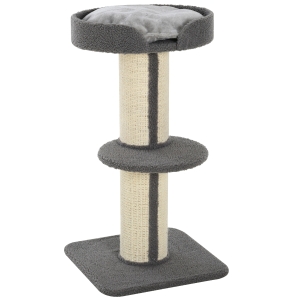 PawHut 91cm Cat Tree for Indoor Cats Kitten Activity Center Play Tower Perches Sisal Scratching Post Grey