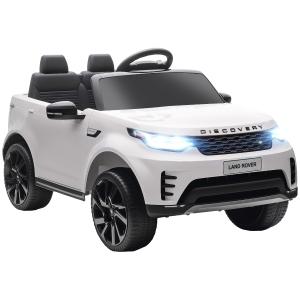 AIYAPLAY Carro Elétrico para Crianças Licença Land Rover com Faróis LED, Buzina e Controlo Remoto, 105x68.5x58 cm, Branco