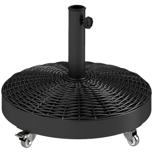 Outsunny Base para Sombrilla Pesada de 25 kg con Ruedas para Sombrillas de hasta Ø3 m y Postes de 32-48 mm Ø52x42 cm Negro