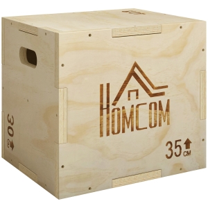 HOMCOM Box jump pliométrie appareil boîte à saut musculation fitness entraînement croisé plyobox pour box training 40,5/35,5/30,5 cm