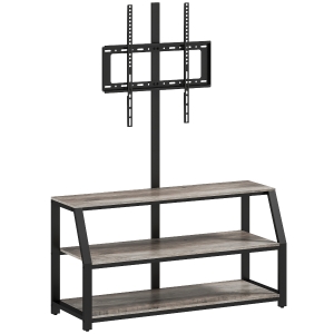 HOMCOM Mueble TV con soporte para televisores de hasta 182,88 cm, mueble TV con 2 estantes abiertos, 110x43x150cm, gris