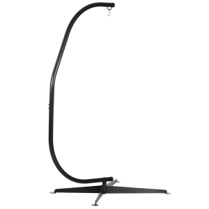 Outsunny Support de fauteuil suspendu, support chaise suspendue base en X boucle à ressort charge 120 kg 114 x 80 x 208 cm noir
