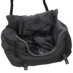 PawHut Dog Car Seat for Small Dogs with Fixed Buckle, Safety Leash, Washable Cover, 58 x 45 x 28 cm, Black