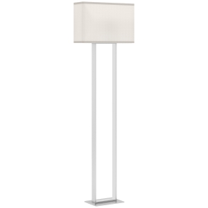 HOMCOM Lampada da Terra da 150 cm con 3 Modalità, Luminosità Regolabile e Interruttore a Pedale, Bianco
