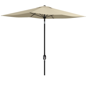 Outsunny Parasol rectangular inclinable 2x3 m con manivela tela de poliéster impermeabilizada de alta densidad 180 g/m² crema