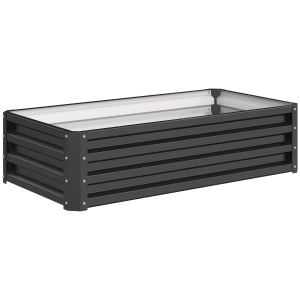 Outsunny Raised Beds for Garden, Galvanized Outdoor Planters, for Herbs and Vegetables, Use for Patio, Backyard, Balcony, Grey
