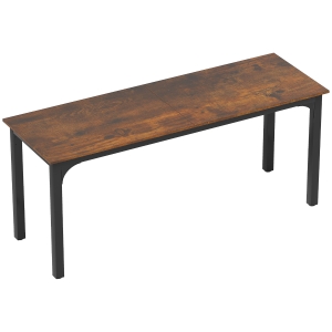 HOMCOM Biurko komputerowe z zarządzaniem kablami, biurko biurowe w stylu industrialnym, stalowa rama do pracowni sypialni domowego biura, 100 x 54 x 75 cm Rustykalny brąz