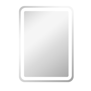 HOMCOM Badezimmerspiegel, beleuchtet, Touch-Steuerung, beschlagfrei, dimmbar, 3 Lichtfarben, 50x70, Silber