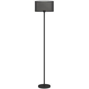 HOMCOM Lampada da Terra Moderna con Doppio Paralume e Interruttore a Pedale, Ø33 x 152.5 cm, Nero