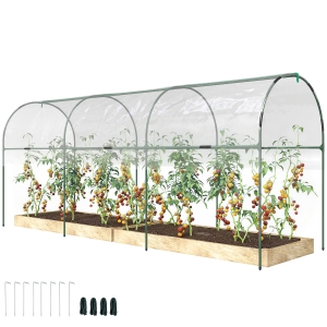 Outsunny Vorstbestendige foliekas met boogdak, grondanker, kas 400 x 123 x 171cm, transparant