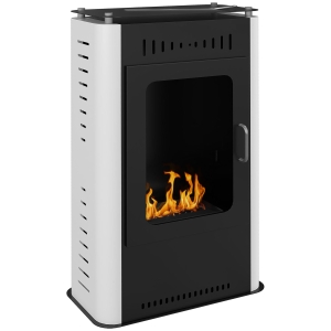 HOMCOM Cheminée poêle à éthanol avec réservoir 1,2L 3h de durée de combustion couverture 20 à 25 m² 50 x 27 x 82 cm noir