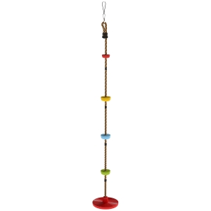 AIYAPLAY Climbing Rope, Kids Tree Swing Kit with Platforms and Disc Swings Seat, Obstacle Course Kids for Garden, Red