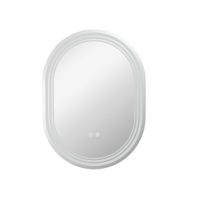 kleankin Espejo Baño con Luz 70x50 cm 3 Colores de Luz, Función Antivaho, Función de Memoria, IP44, Horizontal/Vertical