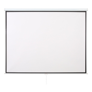 HOMCOM Pantalla de Proyector Manual 120 Pulgadas Formato 4:3/16:9 para Interior y Exterior 244x183 cm Blanco