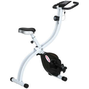 SPORTNOW Bicicleta Magnética Dobrável 8 Níveis de Resistência com Assento Ajustável em Aço 97x43x110 cm Preto