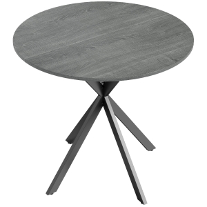 HOMCOM Ronde keukentafel, 80 cm, compact tafelblad, spaanplaat, metaal, grijs