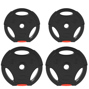 SPORTNOW Weights Plates Set of 4, Tri Grip Barbell Weight Set with 2.5cm Holes, for Home, Gym, Lifting and Strength Training, 2 x 5kg and 2 x 2.5kg