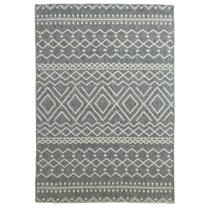 HOMCOM Dywan do środka i na zewnątrz, Boho-Design, łatwy w czyszczeniu, Szary