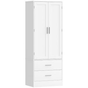 HOMCOM Dulap de Bucătărie cu 8 Rafturi pentru Condimente și 2 Sertare, 60x40x159 cm, Alb