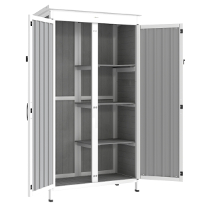 Outsunny Armário de Exterior para Ferramentas com 3 Prateleiras Removíveis