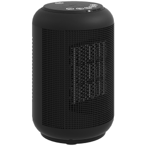 HOMCOM Heizgerät, 1500 W Heizlüfter mit 3 Modi, 24-Stunden-Timer, Kipp- und Überhitzungsschutz, 14 x 14 x 21,5 cm, Schwarz