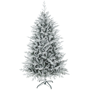 HOMCOM Künstlicher Weihnachtsbaum 180 cm künstlich Tannenbaum mit Schnee, 1976 Spitzen für drinnen