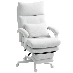 Ergonomiczny fotel biurowy z podparciem lędźwiowym, podnóżek