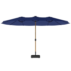 Outsunny Parasol Double de Jardin à Manivelle, 4.7x2.8 m, Bleu Foncé