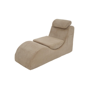 Moderner Freizeit-Sessel mit ergonomischer Rückenlehne, abnehmbarem Sitzkissen und Seitentasche, 160 x 66 x 90 cm, Khaki