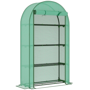 Outsunny Four Shelf Mini Greenhouse - Green