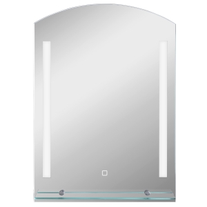 kleankin Badezimmerspiegel mit LED-Beleuchtung, elegant und hochwertig, Glas, Aluminium, Kunststoff, 50L x 12B x 70H cm