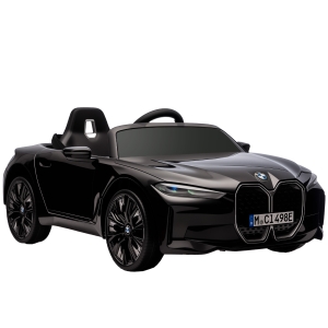 HOMCOM Mașină Electrică pentru Copii 3-6 Ani cu Licență BMW, cu Telecomandă, Claxon și Faruri, 115x67x45 cm, Neagră