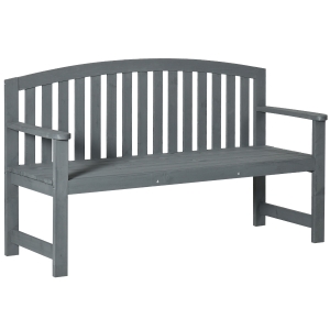 Outsunny Dwuosobowa ławka ogrodowa z drewna, odporna na warunki atmosferyczne, 240 kg obciążenia, 143 x 51 x 85 cm, szara