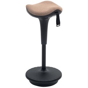 HOMCOM Tabouret dynamique, tabouret assis-debout ergonomique, hauteur réglable, rotatif à 360°, 34 x 34 x 68,5-83,5 cm, marron