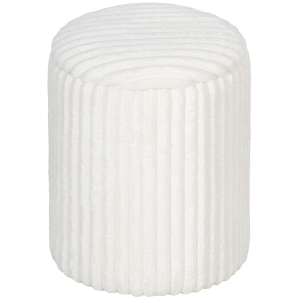 HOMCOM Pufe de arrumação com tampa reversível, Pufe moderno em veludo cotelê para sala de estar e quarto, Branco